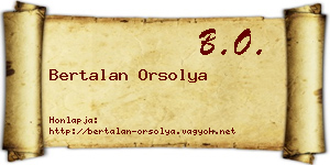 Bertalan Orsolya névjegykártya